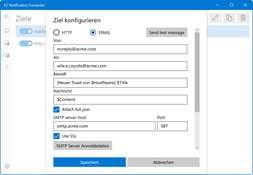 Konfiguration Email Ziel